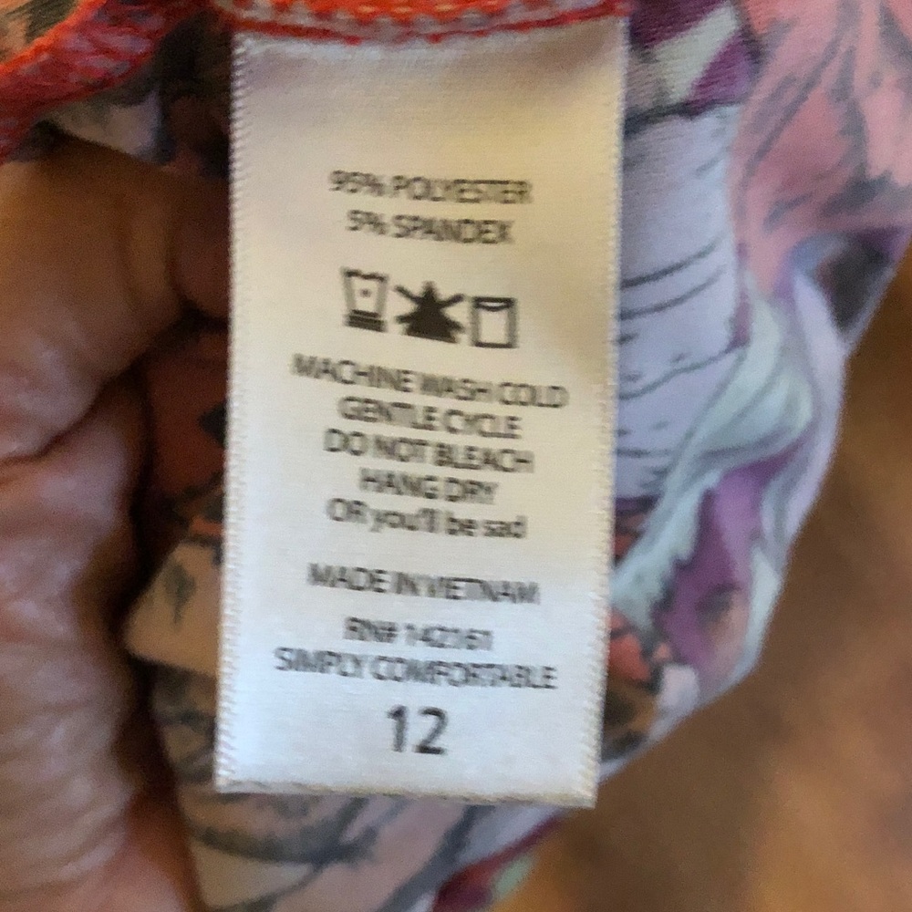 LuLaRoe Floral Dress with Red and Green Accents size 12 - Picture 4 of 8